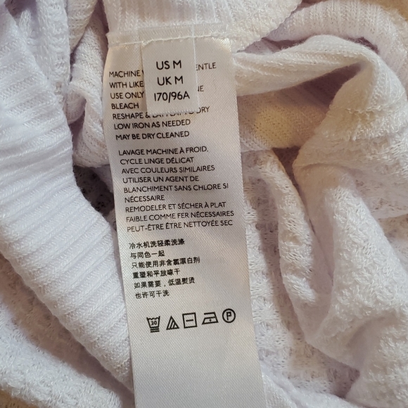 Free people BOHO Santa Clara vneck thermal white top long sleeves Medium - Picture 10 of 11